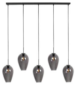 Mexlite - lampada a sospensione - HaloSwap - nero - vetro - grande lampada da tavolo da pranzo - E27 - 4284ZW