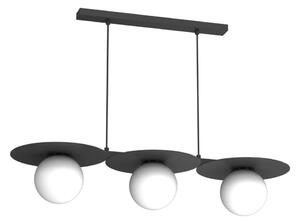 Lampadario a sospensione su cavo FLAT 3xE27/15W/230V nero