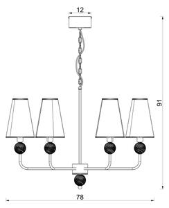 Lampadario a catena GRENADA 8xE14/15W/230V grigio