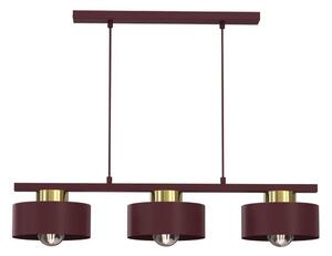Lampada sospesa con cavo MARTI 3xE27/15W/230V bordeaux/oro