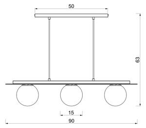 Lampadario su cavo FLAT 3xE27/15W/230V crema