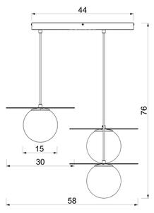 Lampadario sospeso con cavo FLAT 3xE27/15W/230V bianco