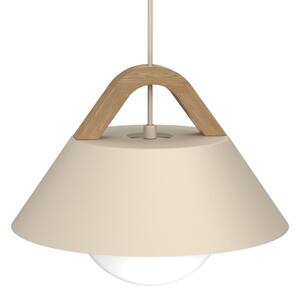 Lampada a sospensione su cavo FUNDA 1xE27/15W/230V beige