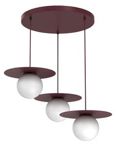 Lampadario a cavo FLAT 3xE27/15W/230V bordeaux