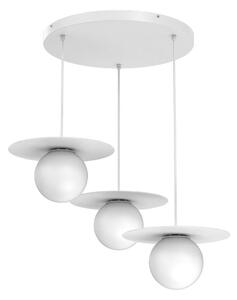 Lampadario sospeso con cavo FLAT 3xE27/15W/230V bianco