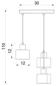 Lampadario a cavo PARKLA 3xE27/15W/230V beige