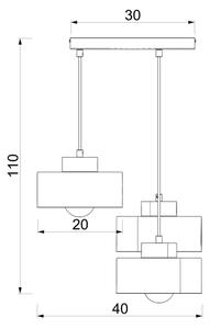 Lampadario a sospensione con cavo MARTI 3xE27/15W/230V borgogna/oro