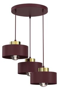 Lampadario a sospensione con cavo MARTI 3xE27/15W/230V borgogna/oro