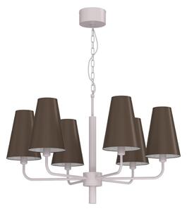 Lampadario a catena TORTOLA 6xE14/15W/230V marrone/crema