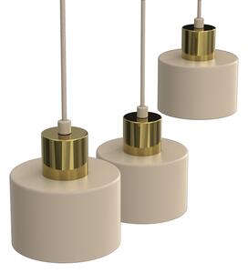 Lampadario sospeso a cavo PARKLA 3xE27/15W/230V beige/oro