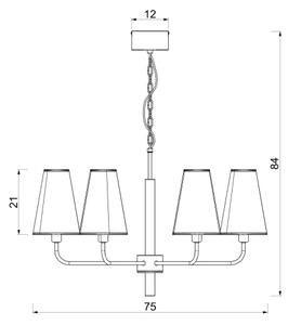 Lampadario a catena TORTOLA 6xE14/15W/230V marrone/crema