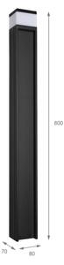 Lampada da esterno VESPER 1x G9/5W/230V IP44 80 cm nera
