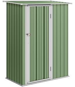 Outsunny Casetta Porta da Giardino, Capanno per Attrezzi in Acciaio Impermeabile, 142x84x189 cm, Verde | Aosom Italy
