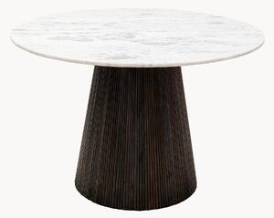 Tavolo rotondo in legno di mango con piano in marmo Glenn, Ø 115 cm