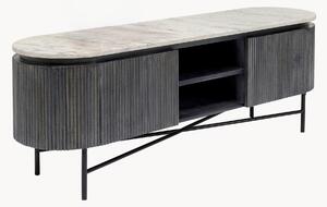 Credenza bassa in legno di mango con piano in marmo Glenn
