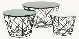 Set di 3 tavolini da salotto con piano in marmo East Coast