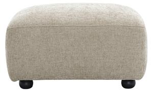 Pouf poggiapiedi in tessuto effetto velluto testurizzato beige JOYA