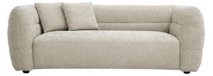 Divano 3 posti in tessuto effetto velluto testurizzato beige JOYA
