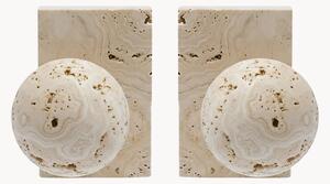 Set di 2 fermalibri sferici in travertino Tibor
