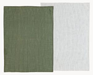 Set di 2 strofinacci in cotone Line