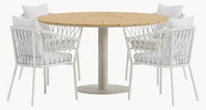 Set da pranzo da giardino in legno di teak Croft 5 pz