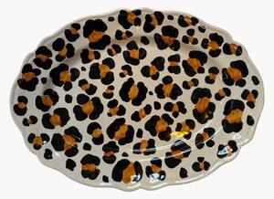 Piatto da portata fatto a mano Leopardo