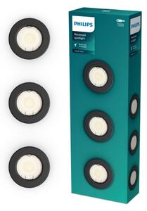 Philips - Set da 3 faretti da incasso PERIDOT 1x GU10/7W/230V nero