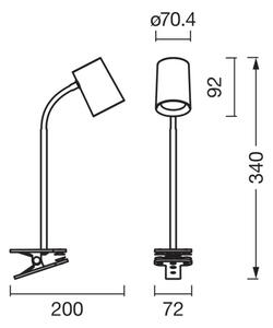 Osram - Lampada da scrivania con morsetto DESK LINE 1xGU10/9W/230V bianca