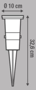 Faretto da interrare orientabile tondo Ada H 32.6 x L 10 cm INSPIRE