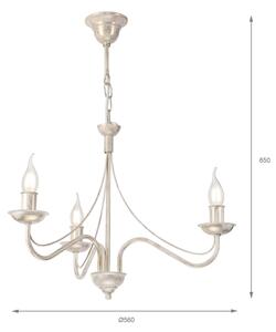 Lampadario a catena ANTON 3xE14/60W/230V bianco patinato