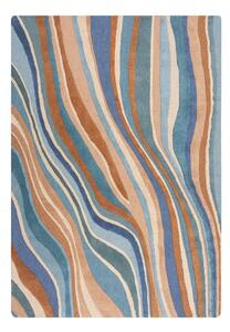 Tappeto blu in lana tessuto a mano 160x230 cm Abstract Flow - Flair Rugs