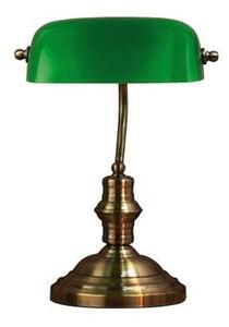 Lampada da tavolo in verde e ottone Bankers, altezza 42 cm - Markslöjd