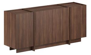 Credenza colore naturale scuro con effetto noce con apertura per cavi 180x80x45 cm Dorma – Kalune Design