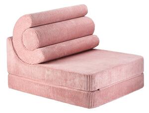Poltrona per bambini rosa con rivestimento in velluto a coste Flipster – Wigiwama