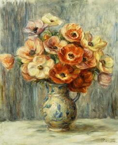 Riproduzione Vase d'Anemones, Renoir, Pierre Auguste