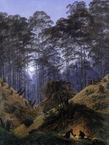 Riproduzione The Forest under Moonlight Vintage Fantasy Landscape - Casper David Friedrich