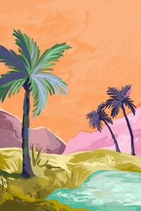 Illustrazione Palmtrees, Goed Blauw