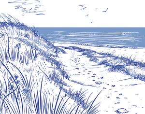Illustrazione Seaside Sketch Horizontal, Jolly and Dash