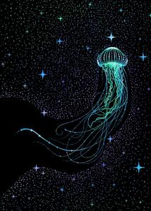 Illustrazione Starry Jellyfish, Aliriza Cakir