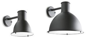 WORK APPLIQUE DA ESTERNO VINTAGE IP44 2 MISURE METALLO NERO CON INTERNO BIANCO LAMPADINA E27