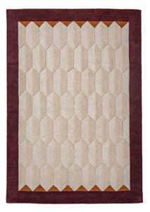 Tappeto burgundy/di colore naturale in lana tessuto a mano 200x290 cm Apex Border Wool – Flair Rugs