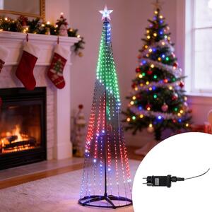Albero luminoso a cono Smart da 910 Led altezza 2,75 metri RGBCI con telecomando Wisdom