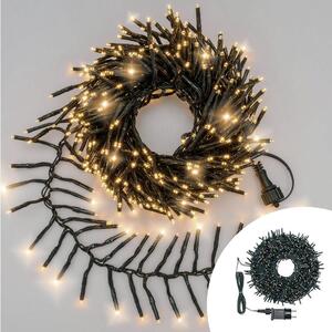 Catena di luci 15 metri da 1000 Led Mini Millepiedi Bianco Caldo fisso e intermittente con cavo verde Wisdom