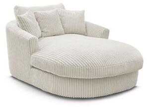 Poltrona beige con rivestimento in velluto a coste Belem – Bobochic Paris