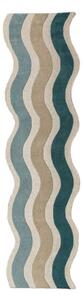 Passatoia blu in lana tessuta a mano 80x300 cm Cascade Wool – Flair Rugs