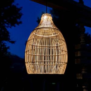 Lumisky Lampada LED a sospensione solare HOLIDAY Ø 29 cm, beige/nera, in plastica, Crema / Ambra, Plastica
