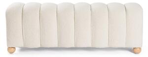 Panchina bianca in imbottito con rivestimento in bouclé Zora – Bizzotto