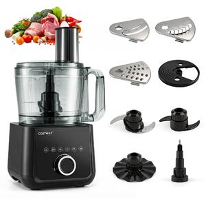 Costway Robot da cucina multifunzione con 3 dischi da taglio e 2 lame, Processore di alimenti 11 velocità regolabili funzioni di timer e autopulizia per casa
