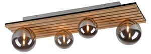 JUST LIGHT GERDA STIKA, plafoniera a soffitto, attacco G9, massimo 5W, 4 luci, legno naturale, modello 15209-79