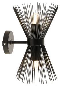 Applique da parete Art Déco nera 2 luci - Broom